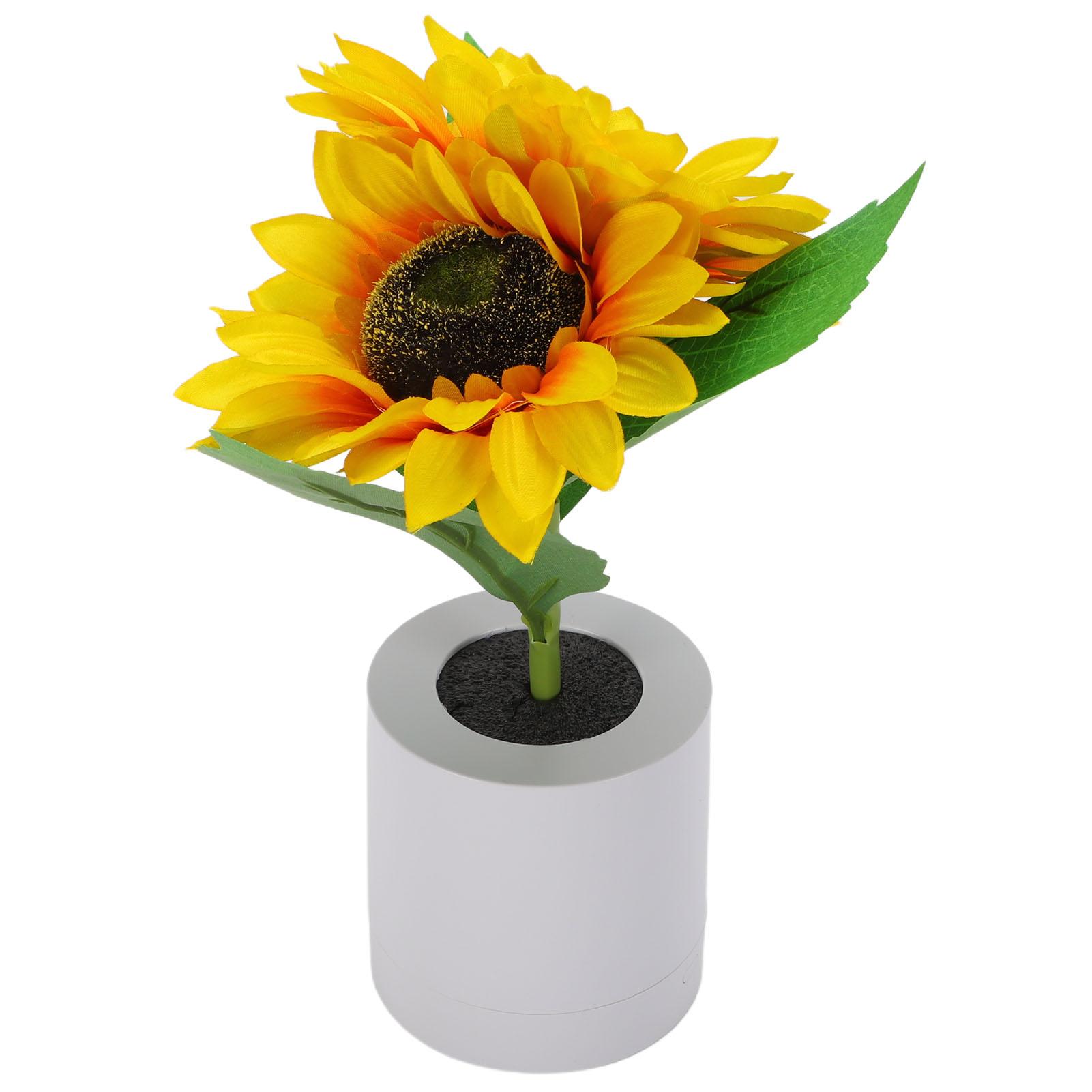 

Artificial Flower Table Lamp Rechargeable LED Double Headed Sunflower Night Light for Bedroom Decoration