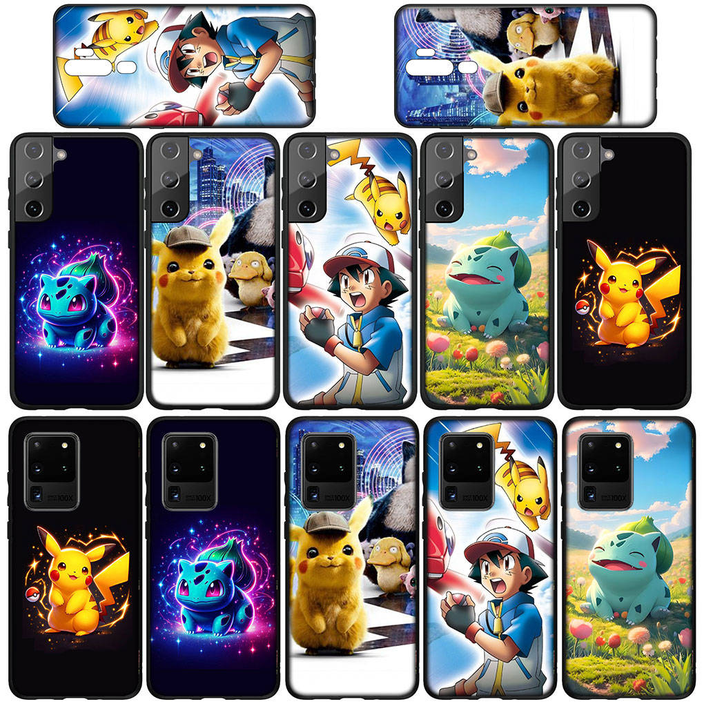 Cover for iPhone 16 15 Xiaomi Redmi Note 14 13 12 11 Pro Max X 8 16e Samsung Galaxy S25 S24 S23 Moto OPPO Huawei Pokemon Pikachu Bulbasaur Phone Case