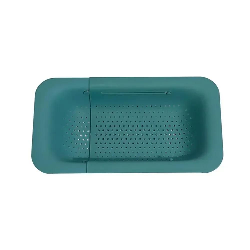 

Folding Drain Basket Colander Strainer Basket Foldable Strainer Wash Vegetables and Fruits Extendable Kitchen Sink Drain Storage зелений