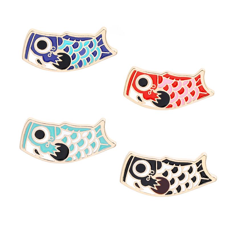 Fashion Jewelry Cartoon Animal Brooch Creative Cute Color Carp Brocade Brooch Gift Brooch Carp fancy carp brooch