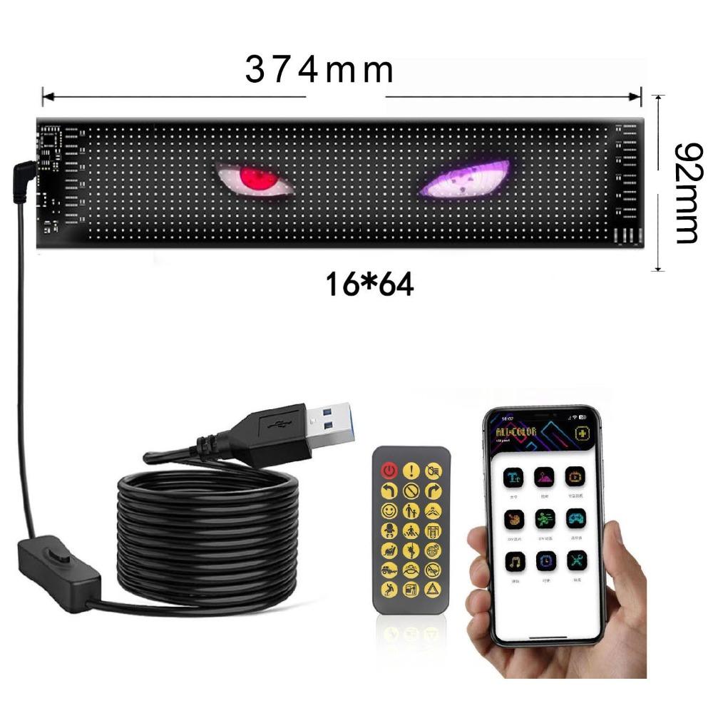 Funny Cars Devil Eyes Light Dynamic Display Screen Flexible LED Display Screen Smart Eye Lamp Soft Screen LED Truck Panel