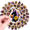 56 Gothic Dark Wind Waterproof Purple Flower Animal Stickers, Water Cup Notebook Decorative Stickers