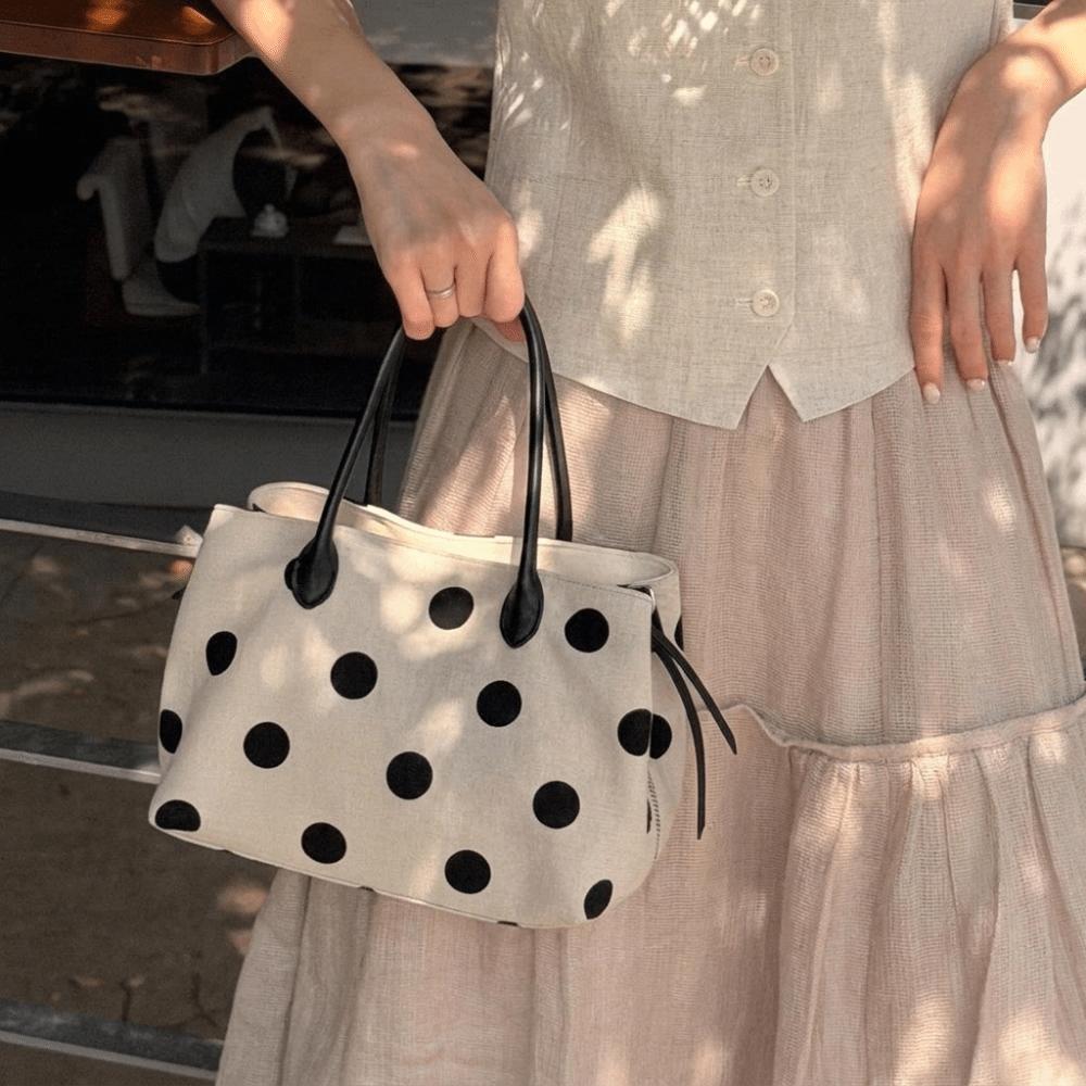 Large Capacity Multi-compartment Tote Bag Lightweight Canvas Handbag Shopping