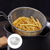 Filter Basket Frying Basket Cooking Tool Stainless Steel Texture Round Basket Cooking Accessory Deep Fryers Strainers