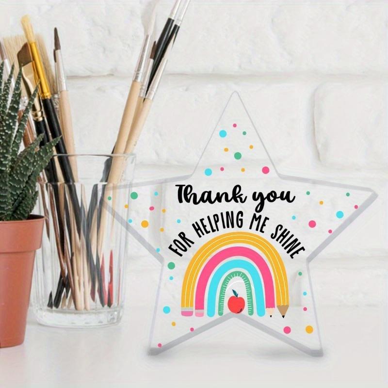 "Helping Me Shine" Teacher Gift - Acrylic Desk Decor for Educators' Milestones