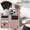 Porta Anelli Carte Slot Portafoglio Custodia in Pelle per iPhone 16 Pro Max 15 14 Plus 13 12 11 SE2022 Cinturino a Mano Tasca Borsa Custodia Profumata