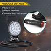 RIGIDON 4" 42W LED Work Light with Magnetic Base Round Waterproof Floodlight 12V 24V 4x4 for Camping (42R-PMB-F)