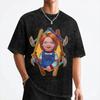 Horror Movie Chuckys T Shirts Washed Short Sleeve Oversize T-Shirt Halloween Novelty for Men Women Streetwear Summer Tees