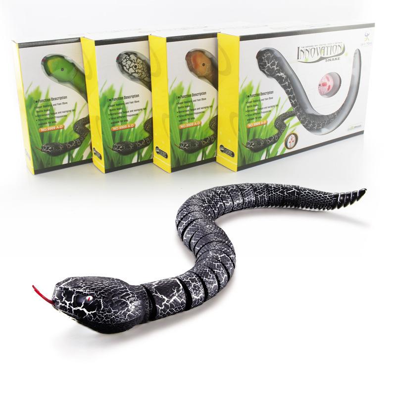 Realistic Remote Control Snake RC Animal Scary Toy Simulated Viper Trick Terrify Mischief Toys for Halloween Children Gift чёрный
