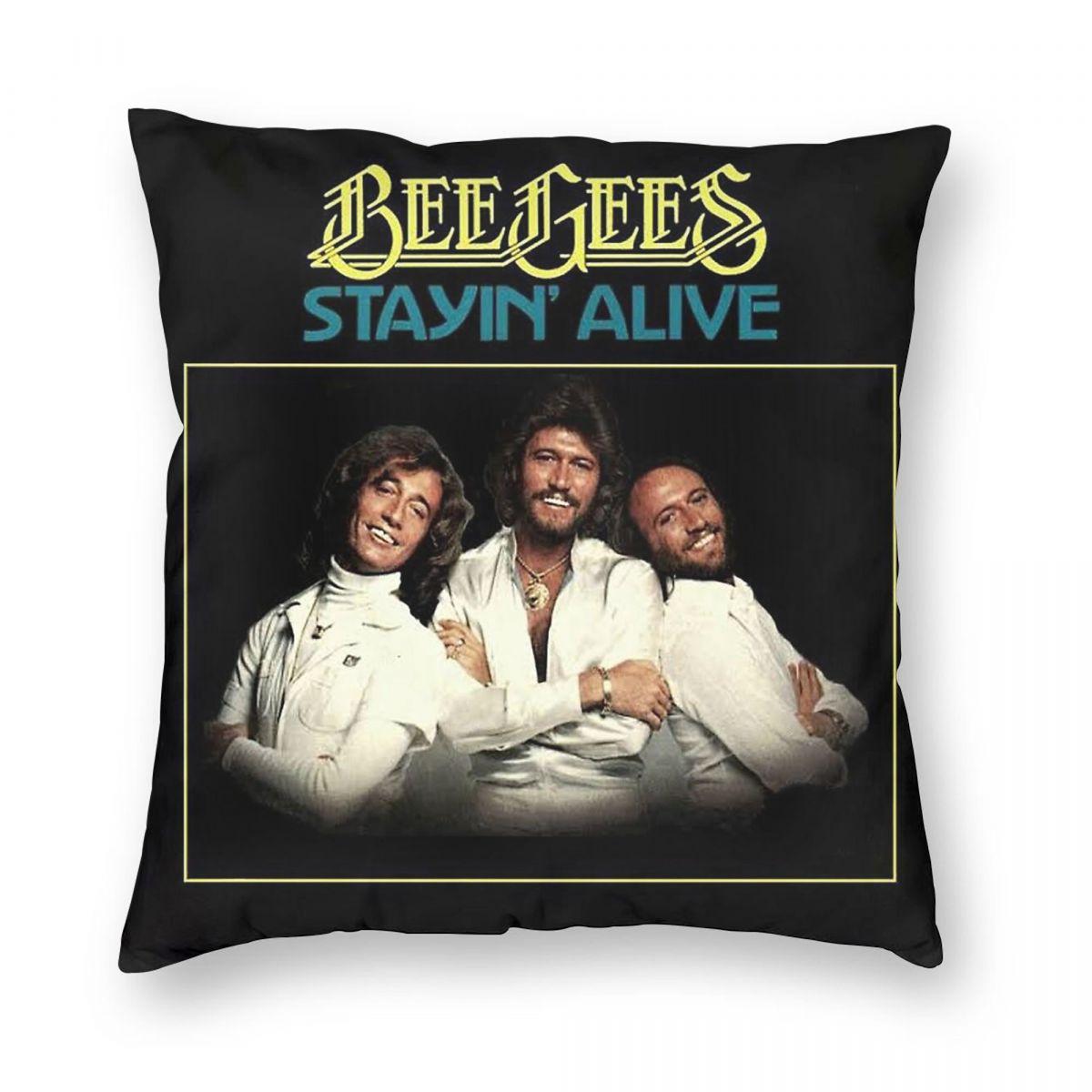 

Bee Gees Stayin Alive Наволочка Полиэстер Лен Бархат Рисунок Молния Декоративная Наволочка для Подушки Дивана 12x12Inch
