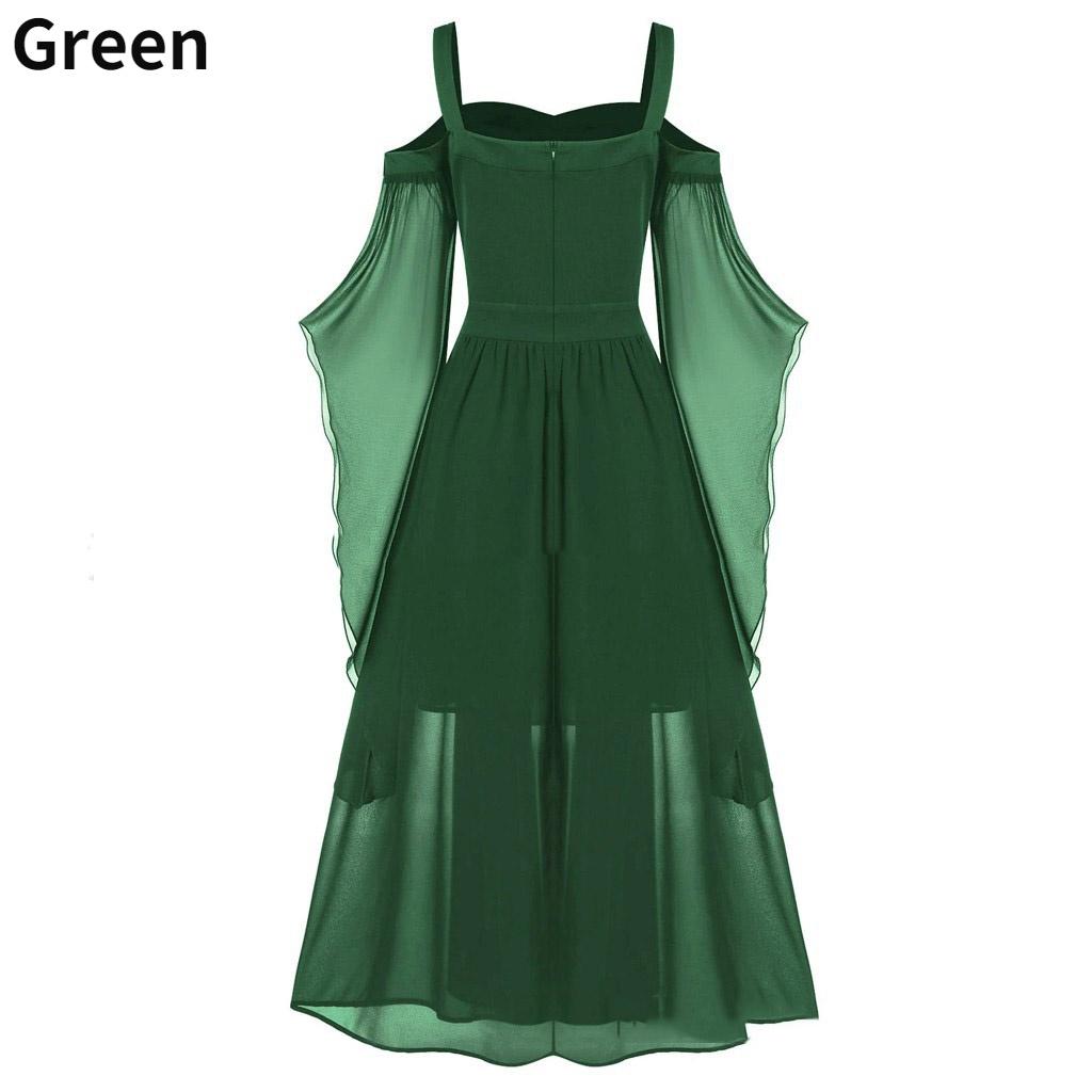 

Платье на Хэллоуин Маскарадное готическое викторианское платье макси Винтажное платье на шнуровке Стильное бальное платье для косплея Хэллоуин Костюм Средневековый рукав-бабочка XXXXXL зелёный