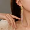 Pendientes de Borla de Diamantes Completos Brillantes de Lujo DINGKA para Mujer - Joyería de Tachuelas de Personalidad Exagerada