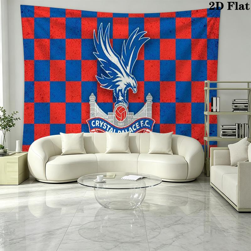 Tenture murale Crystal Palace FC Accrochage mural esthétique Couverture en tissu imprimé Tapisseries décoratives pour chambre à coucher salon Décoration d'intérieur
