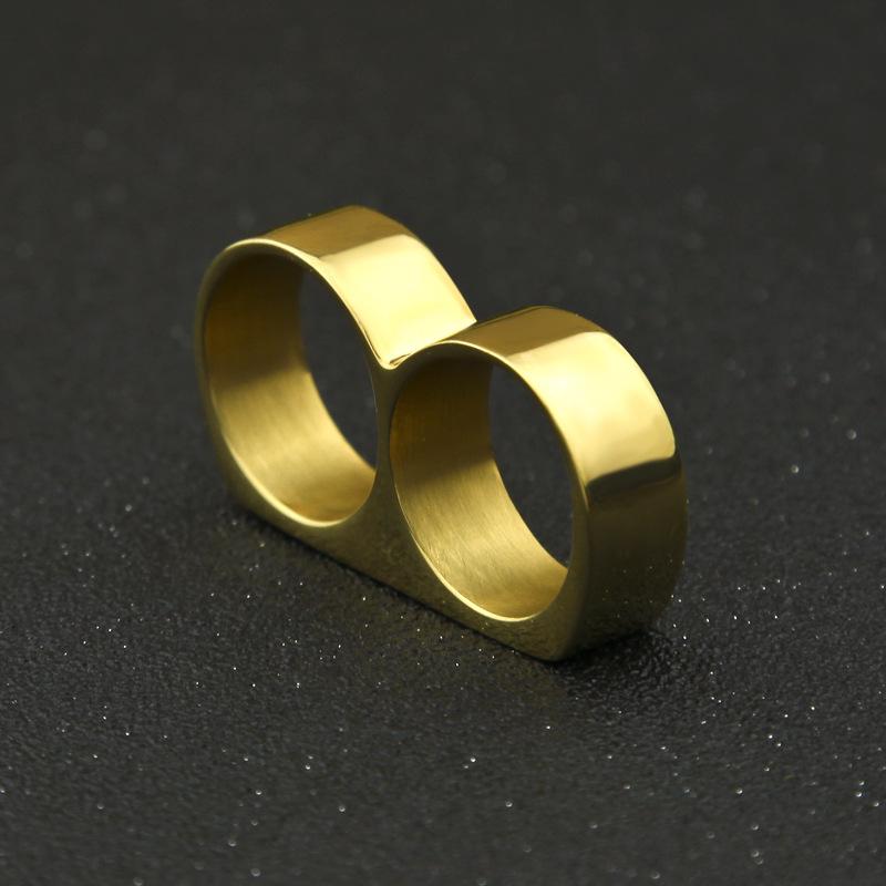 Joyas Gumeng Rock Hip Hop Discoteca Anillo de Diamante Hip Hop Agujero Doble Acero Inoxidable Diamante Anillo para Hombre