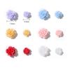 100Pcs/Set Nail Ornament Flower Shape Ice Penetration 3D Effect Resin Camellia Aurora White