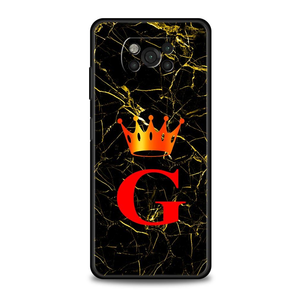 

Marble Letter Phone Case Cover for Xiaomi Poco F7 Ultra F6 F5 F4 F3 X6 X5 X4 X3 NFC C51 C55 M4 GT 5G Soft TPU Shell Fundas Bags Poco C55