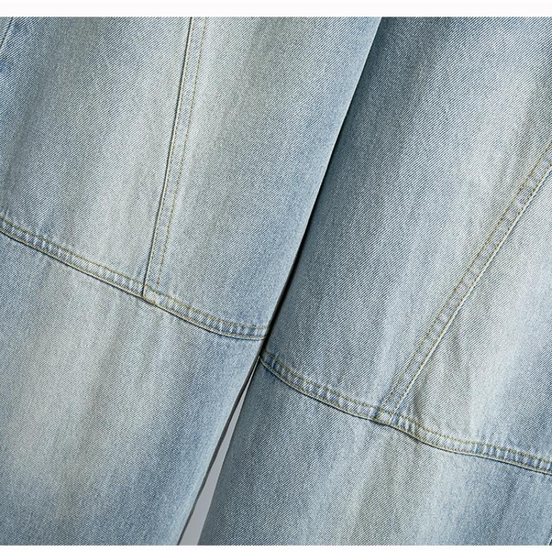 Plus Size Women Spring Jeans Long Harem Pants Casual High Waist Elastic Basic Trousers Loose