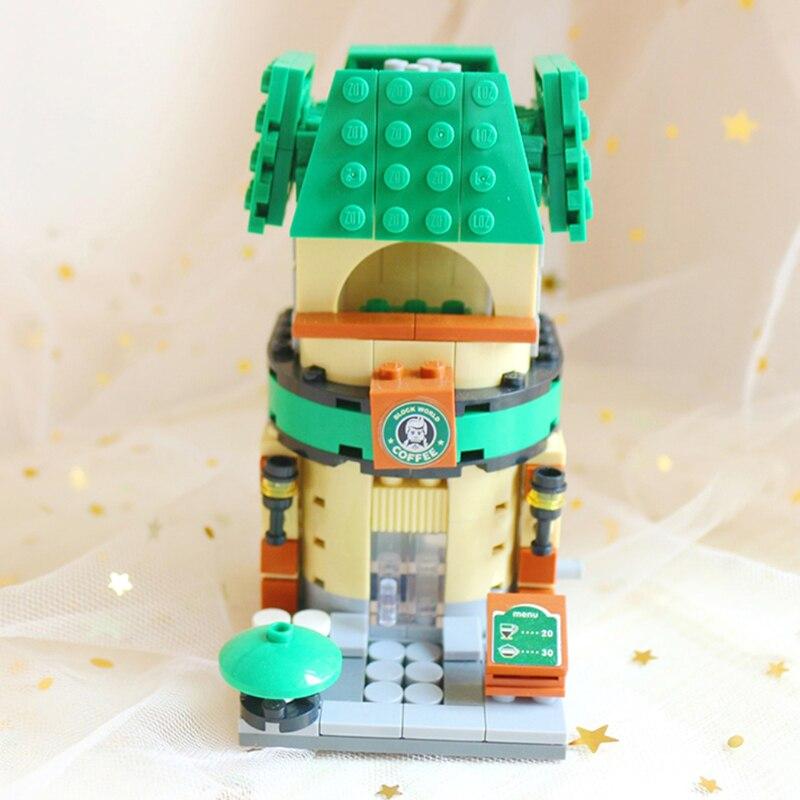 LOZ 1608 City Street Coffee Drink Tea Bread Shop Store Architecture DIY Mini Blocks Bricks Building Toy for Children Gift No Box