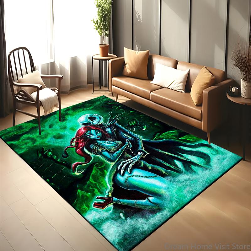 2026 Nuovo Cartone Animato di Natale The Nightmare Before Tappeto Regalo per Camera da Letto Soggiorno Casa Decorazione Divano, Decorazione per Bambini Tappetino per Pavimento