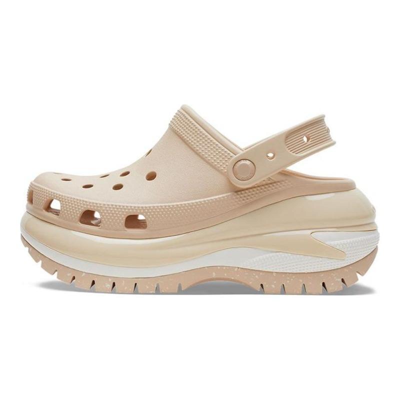 Crocs EVA Classic Mega Crush Platform Outdoor Breathable Clogs 6.1cm Women Warm Khaki 207988-2DS 39-40