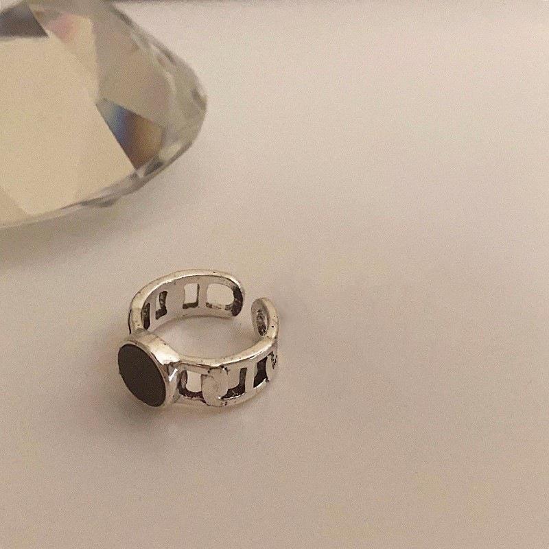 Retro Geometric Cross Line Adjustable Stackable Ring for Women – Trendy Distressed Design for Index Finger Open adjustable