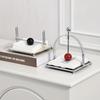 Vintage Luxury Square Tissue Holder with Ball Cream Style for Hotel Restaurant Tabletop Stand