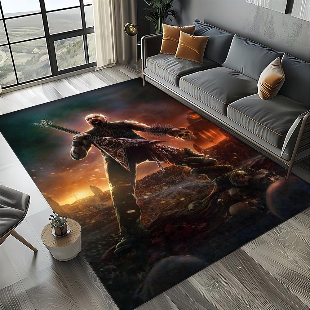 2025 New Style Slayer Heavy Metal Band Sign Carpet Rug for Living Room Bedroom Home Sofa Decoration,Kid Play Non-slip Floor Mat