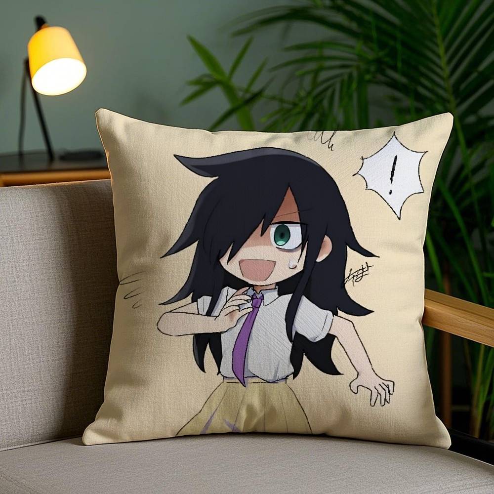 K-Kuroki T-Tomoko Pillow Case Office Sofa Dorm Chair Back Short Plush Double-sided Printing Home  Cushion Cover