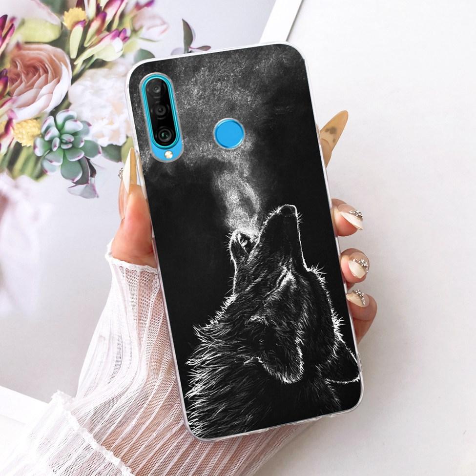 Transparent For Huawei P30 Lite Case Cover Cute Cat Fashion Butterfly Funny Painted Casing MAR-L01A MAR-L21A MAR-LX1A