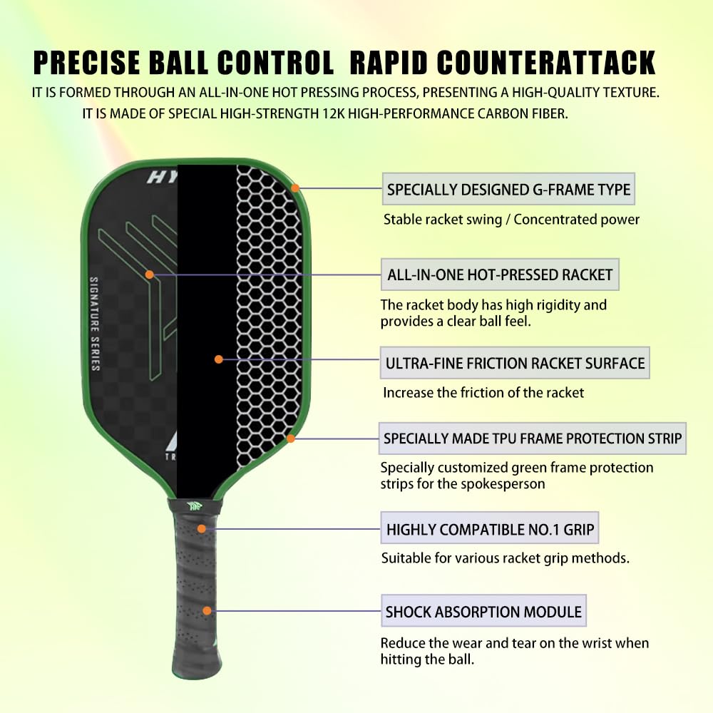 Triple Ace Pickleball Racket and Pickleball Paddle Carbon Officially USAPA Lightweight Design for Professional Player Compatible Sports Gift Set,
