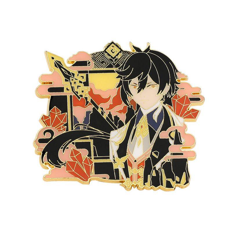 Vibrant Genshin Impact Character Badge High Quality Metal Brooch For Game Fans