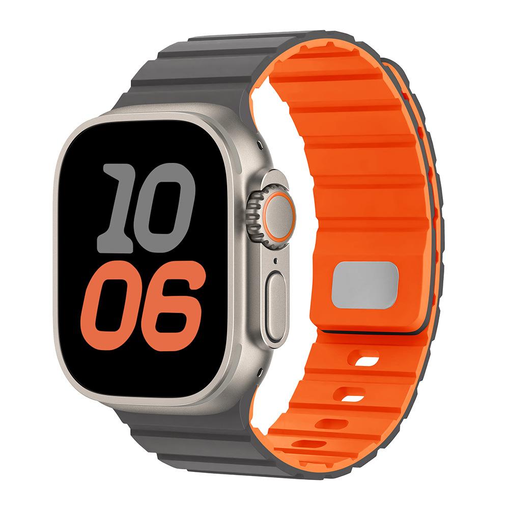 Apple S10 Saat için Uygun Silikon Kordon 42mm/46mm Mıknatıslı Emiş Ultra2 Silikon Erkek ve Kadın Kordonu