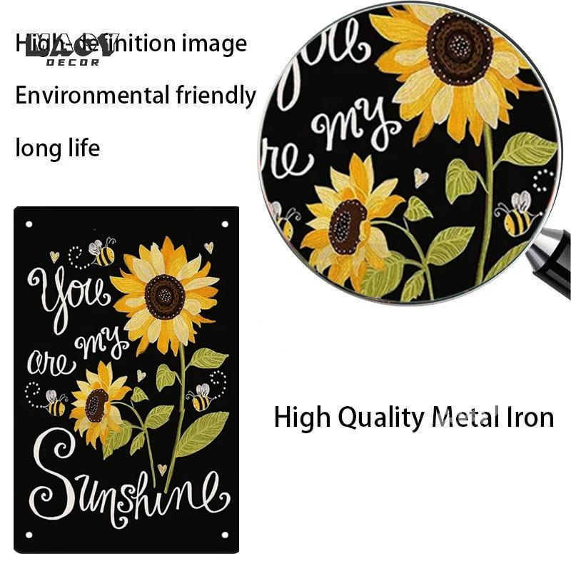 Var Glad Metallplåtskylt Solskenshonungsbi Biodlare Sloganer Retro Vintage Plåtdekoration Väggdekoration Poster