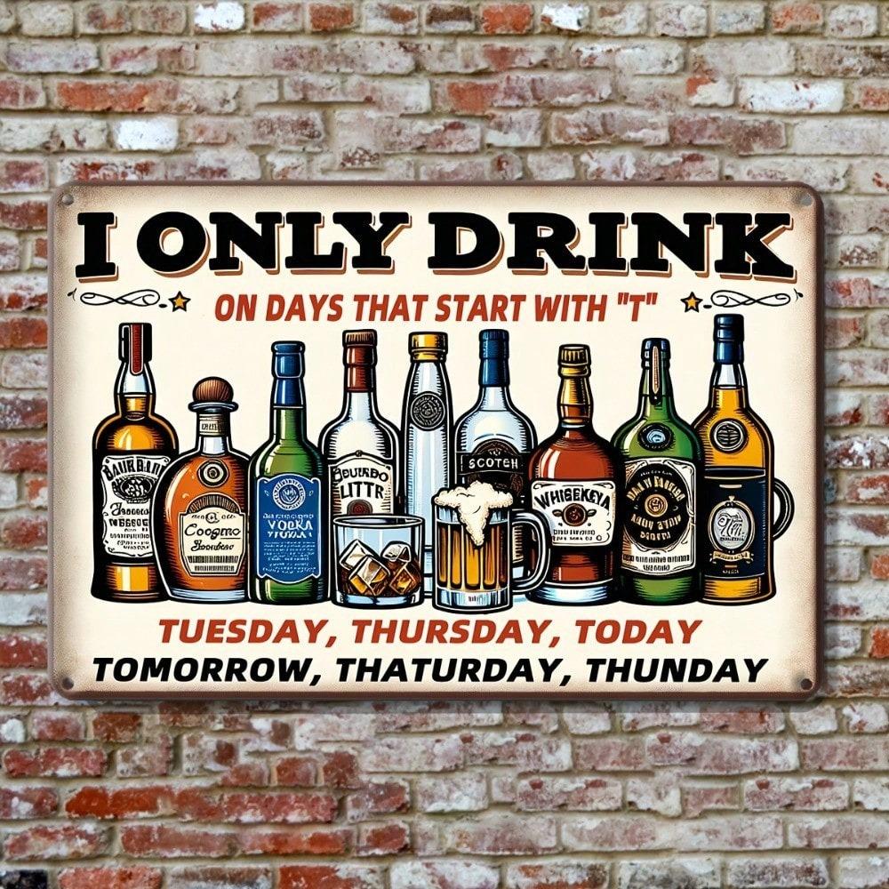 Винтажное жестяное металлическое настенное искусство Ретро вывеска для паба Декор для домашнего бара 8x12 дюймов