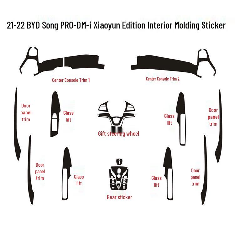 BYD Song Pro 21-22 Carbon Fiber Interior Stickers - Xiaoyun Edition