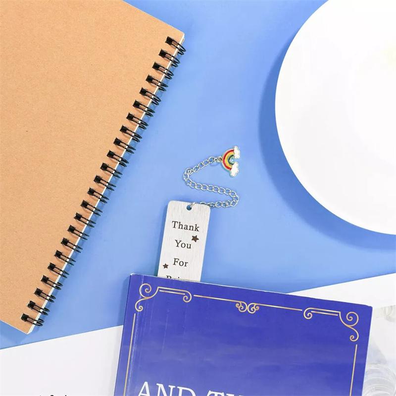 Edelstahl Metallblatt Anhänger Lesezeichen Student Lehrer Geschenk Lesen Zuhause Lesezeichen Lernen Zubehör Lehrertagsgeschenk