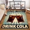 Retro Style Carpet with Save Water Drink Cola Print for Living Room Suitable for Use As an Anti-slip for Living Room Bedroom Sofas
