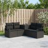 Sofa Set 5 Pieces Black Poly Rattan and Steel