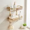 Lavatory Rack with Wire Baskets Brushed Wall Storage Basket SpaceSaving WallFixed Shower