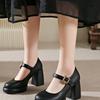Retro versatile high heels women's 2025 spring new fashion Mary Jane French word with thick heel platform single shoes