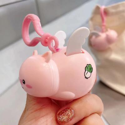 1/2Pcs Pig Keychain Pendant with Flapping Wings Pull String To Vibrate Fun Toy Decoration Kids Bag Pendant Car Keychain