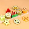 Children's Wooden Category Stack Toy Education Color Shape Classification Puzzle Toys Montessori Fruit Food Game