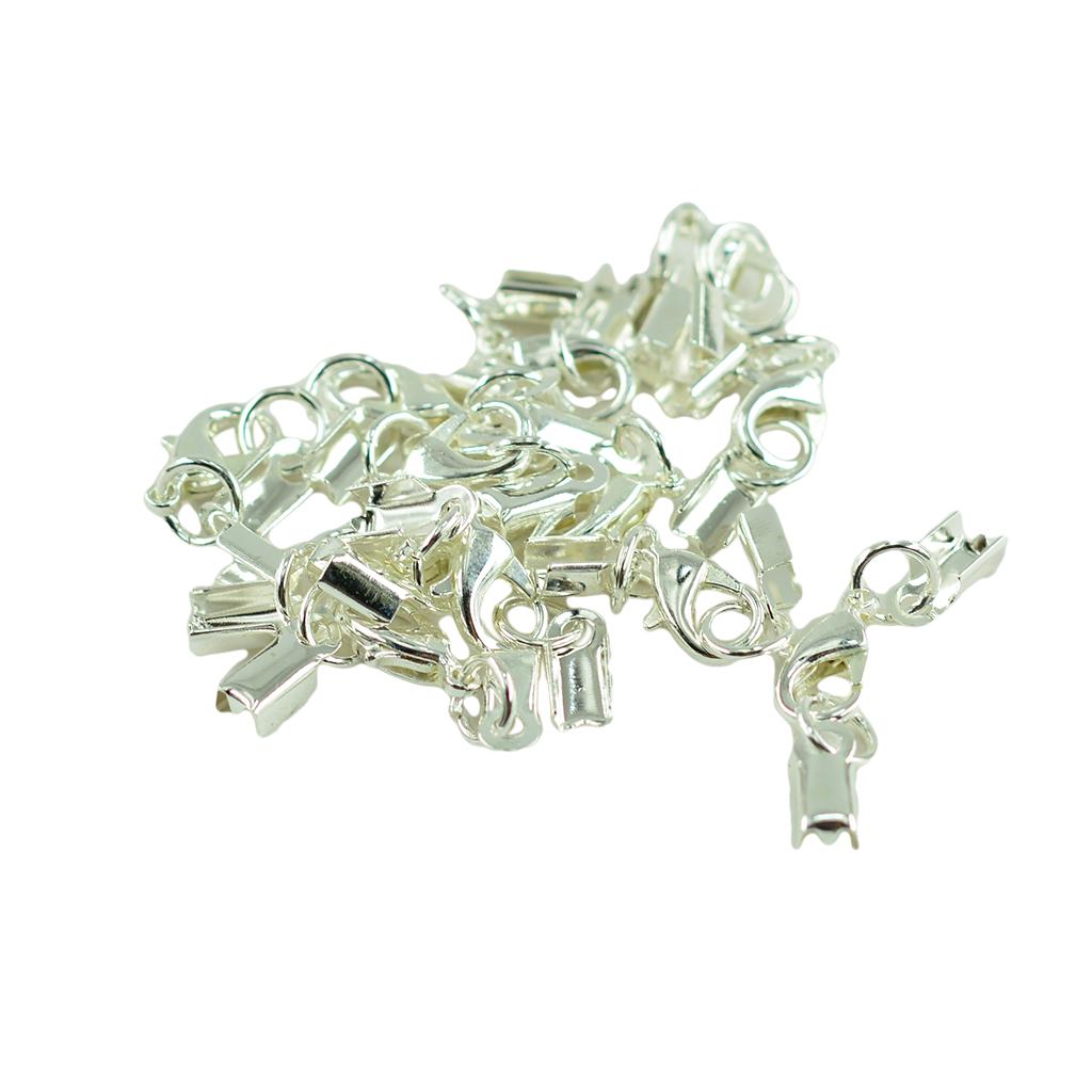 24 Pieces Multicolor Lobster Claw Clasp Leather Crimp Cord Clip Ends Crafts