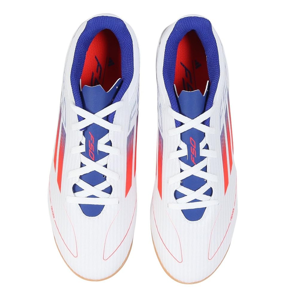 Adidas F50 Club IN Futsal Unisex Footwear Blue Size Cm Shoes, Adult, NIR10, White/Solar Red/Lucid (JH7242), 28.0