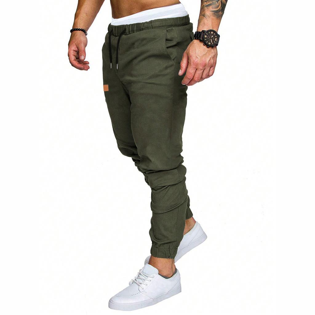 New Workwear Pants Men'S Fall Solid Color Casual Sports Loose Straight Pants Male