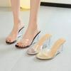 Shoes for Women 2025 New Fashion Slip-on Women's High Heels Crystal Wedge Shoes Female Peep Toe Casual Sandals Woman Slippers