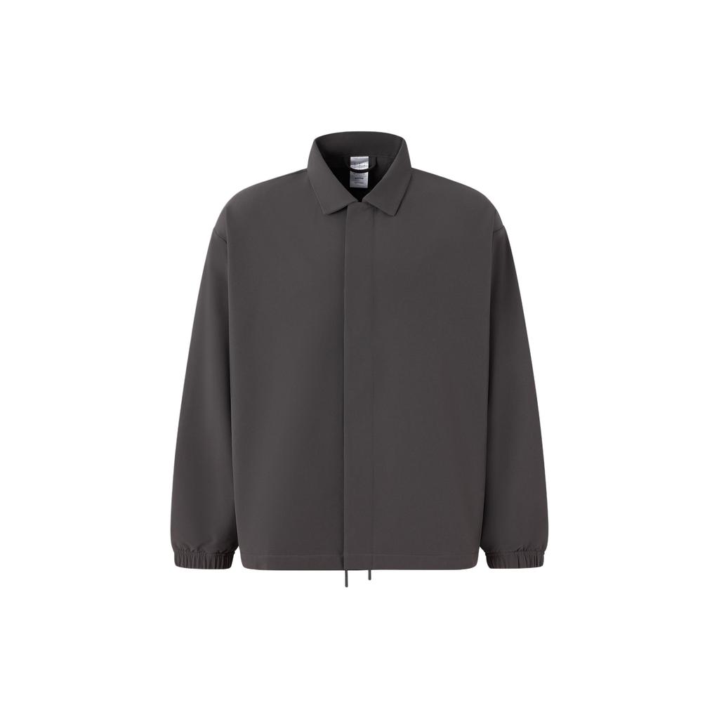Adidas The 2024 Collection Chapter 02 Letter Logo Polo Collar Concealed Button Jacket Unisex Jackets Charcoal-Grey IW1635