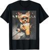 Funny Yorkie Drinking Iced Coffee Cute Dog Meme Humor UNISEX T-Shirt,Gildan 5000