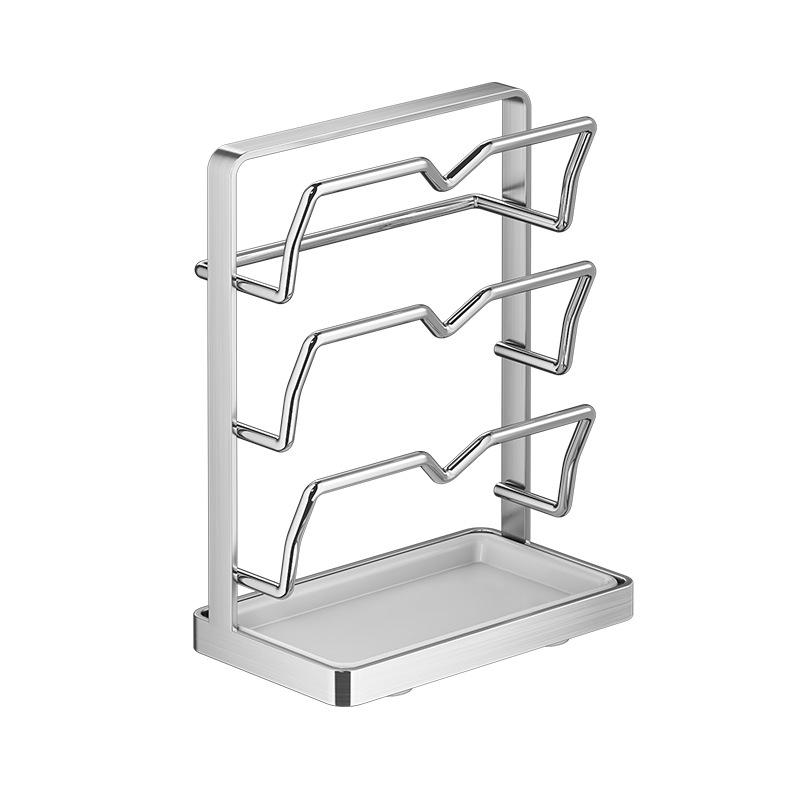 Stainless Steel Wall-Mounted Kitchen Rack for Cutting Boards and Pot Lids