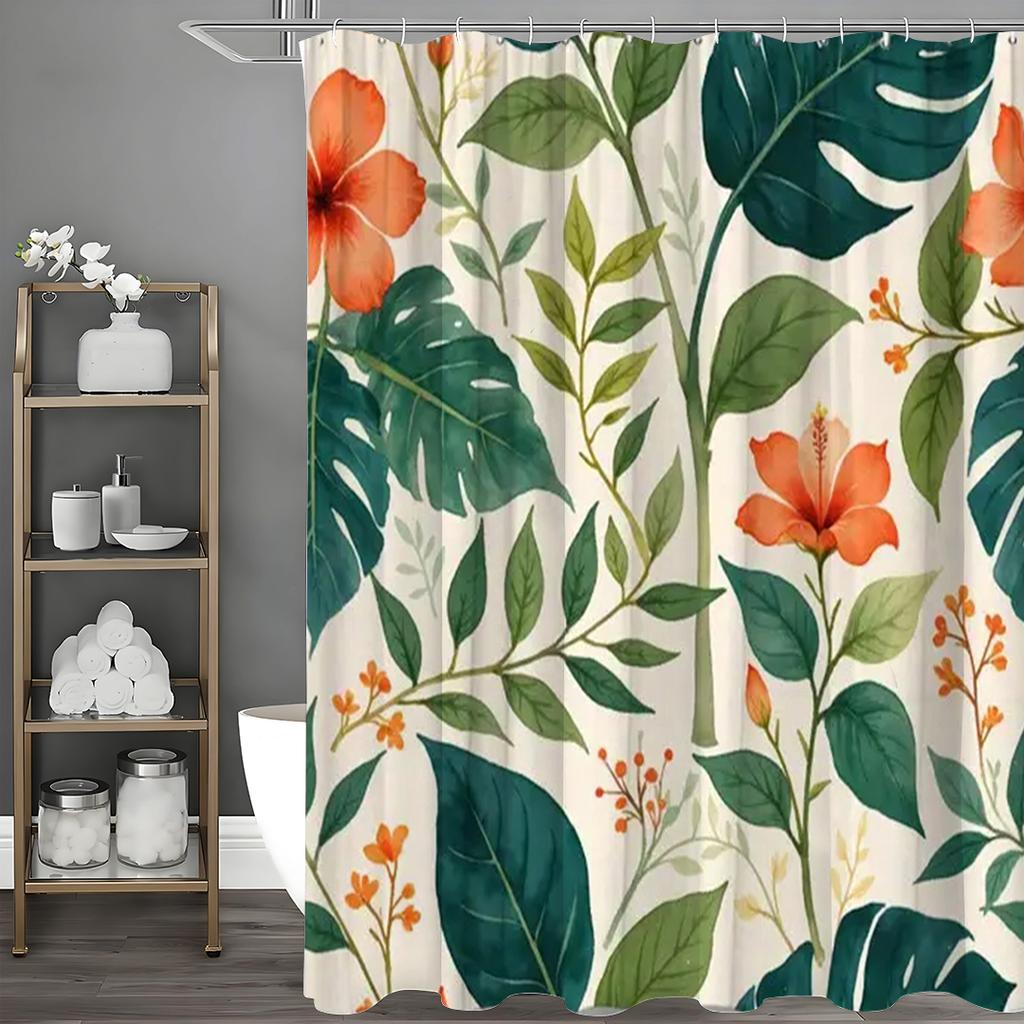Shower curtains Tropical plants, leaves Shower curtains Waterproof shower curtains Stylish unit shower curtains 1 Polyester Bath